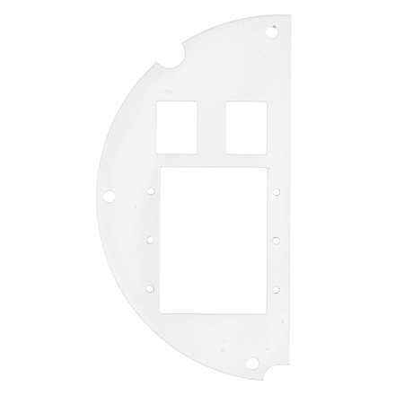 HUBBELL WIRING DEVICE-KELLEMS Recessed 6" Series, Sub Plate, 50% Left Side, (3) Extron® AAP Opening, (2) Hubbell Keystone Openings S1R6SPL